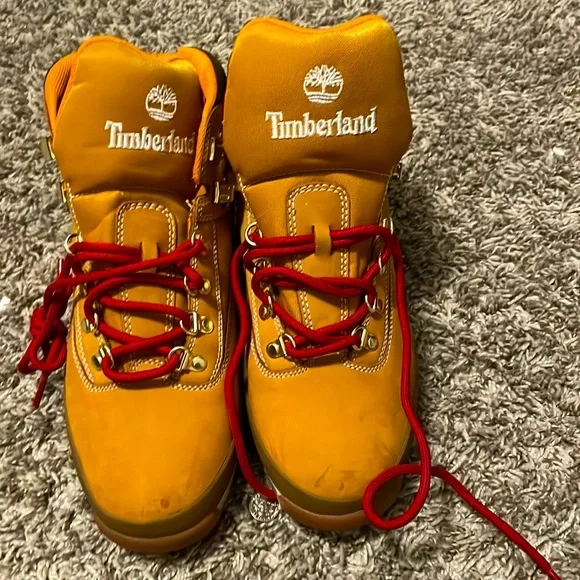 Special Edition: Beige timberland men’s boots 9” RED/GOLD LACING 6inch Waterproof Boot Light Beige – Quarks Shoes main image 3